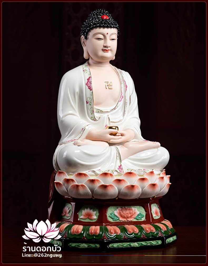 พระพุทธเจ้า (พระยูไล) พระโพธิสัตว์กวนอิม (กวนอิมผ่อสัก) พระมหาสถามปราปต์โพธิสัตว์ (ไต่ซีจี่ผ่อสัก) ขนาด 18 นิ้ว