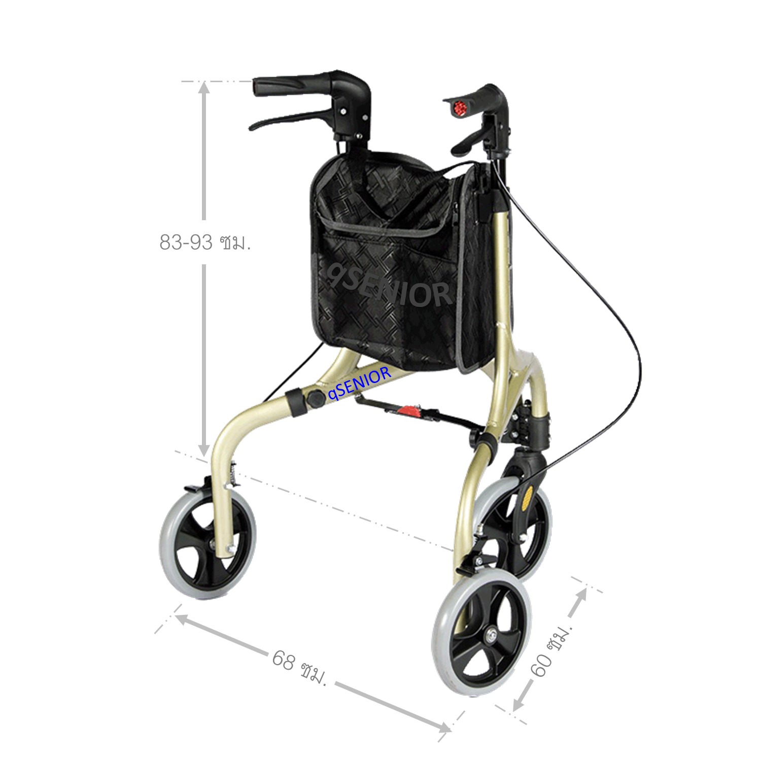 รถเข็นช่วยเดิน Rollator รุ่น TN01-3W qSENIOR รถเข็นหัดเดิน พยุงเดิน ผู้สูงอายุ ผู้ป่วย รถเข็นผู้ใหญ่