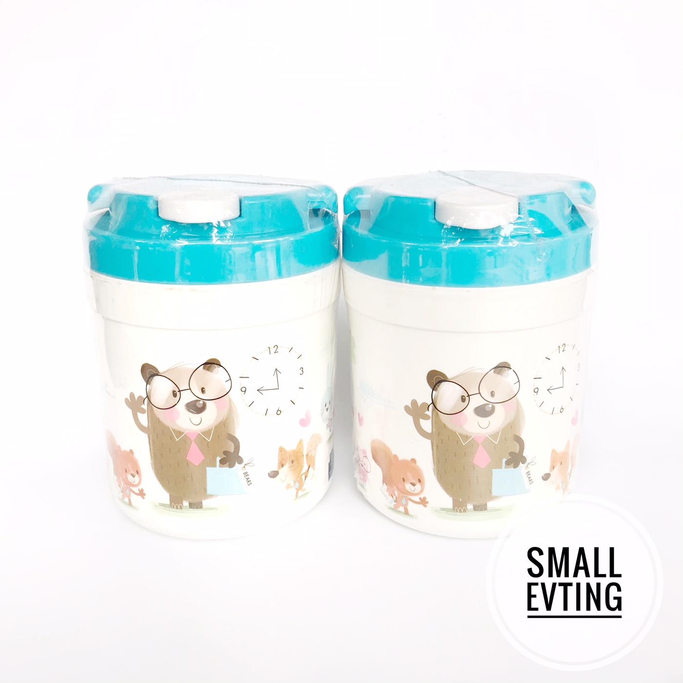 Small Evting กระติก ลายการ์ตูน PN504 หมี สีฟ้า แพ็ค จำนวน 2 ใบ กระติกน้ำ กระติกน้ำแข็ง กระติกใส่น้ำ กระติกใส่น้ำแข็ง