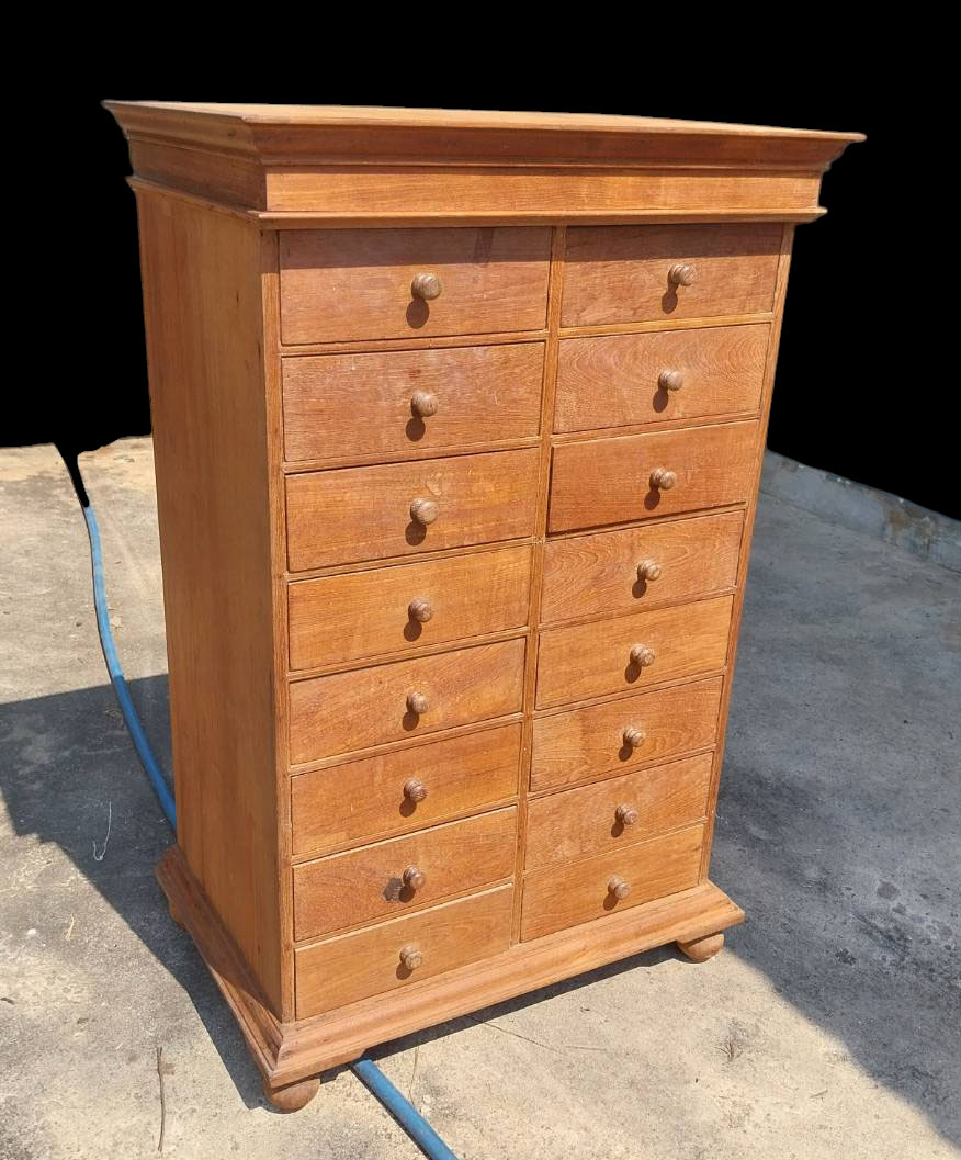 (มือสอง)ตู้ลิ้นชักไม้สัก16ลิ้นชัก สูง 121เซนฯ 💥รับเองเมโทรพาร์ค กัลปพฤกษ์💥