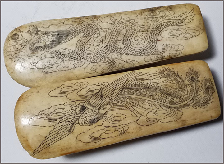 (คู่)โลงจิ๋ว กิมปั่ง หีบมงคล ลายหงส์และมังกร