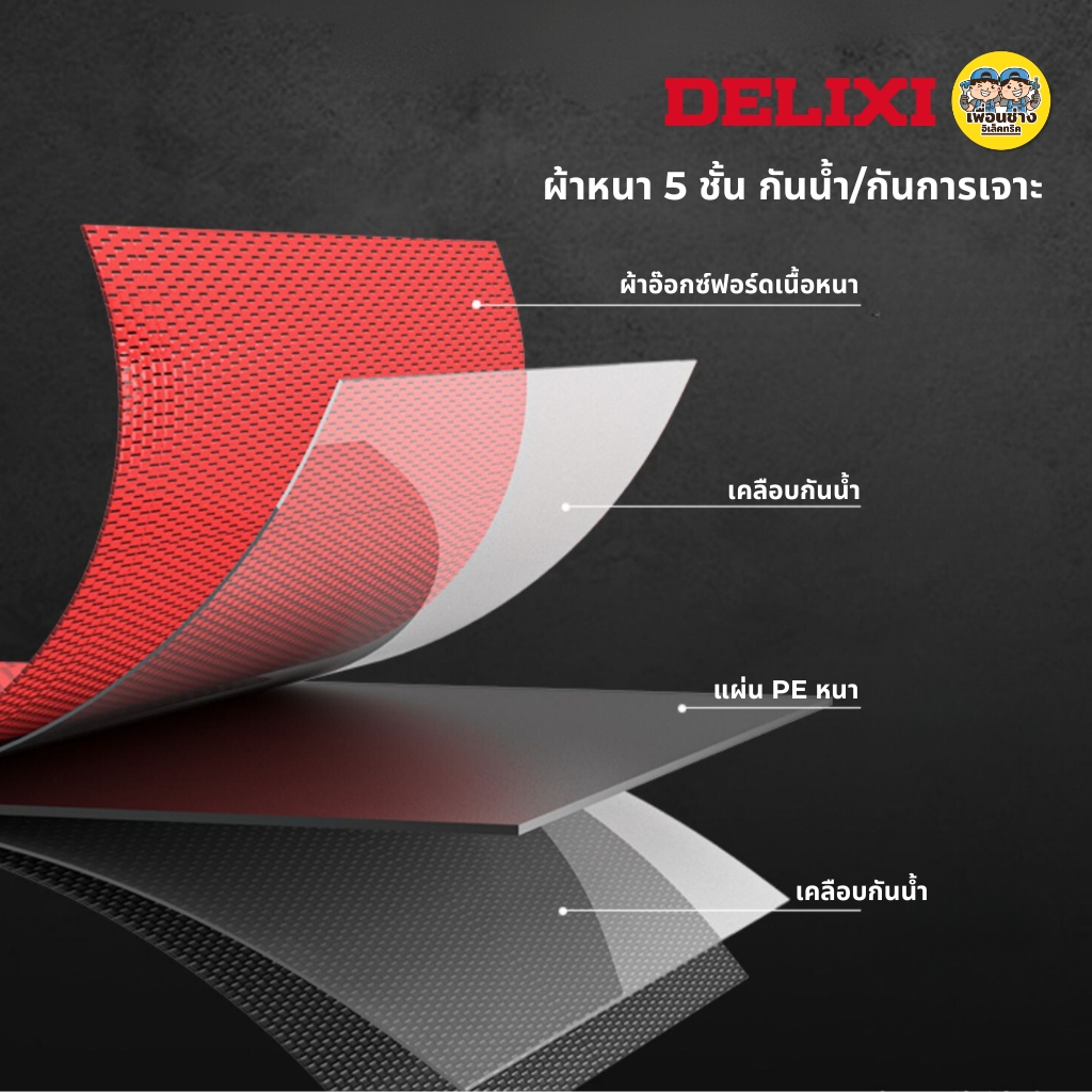 **แบบฐานปุ่ม สีแดง** DELIXI กระเป๋าเครื่องมือช่างแบบพกพา แบบฐานปุ่ม พร้อมสายสะพาย กันน้ำได้ กระเป๋าเครื่องมือ กระเป๋าเก็บเครื่องมือ