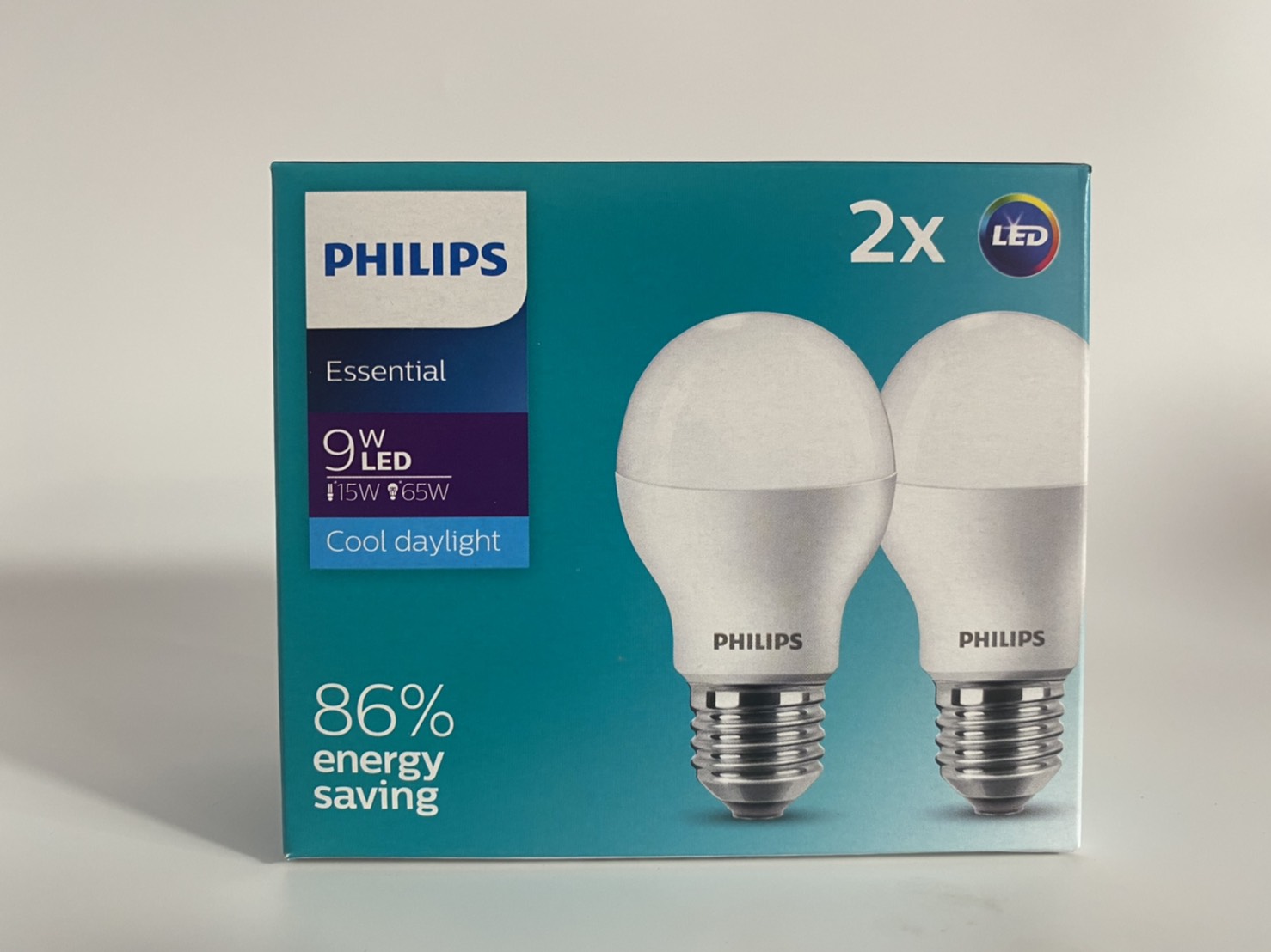 Philips หลอดไฟแอลอีดี บับฟิลิปส์ รุ่น Essential Bulb ขนาด 9 วัตต์ Philips แพ็คคู่ 2 หลอด แสงเดย์ไลท์