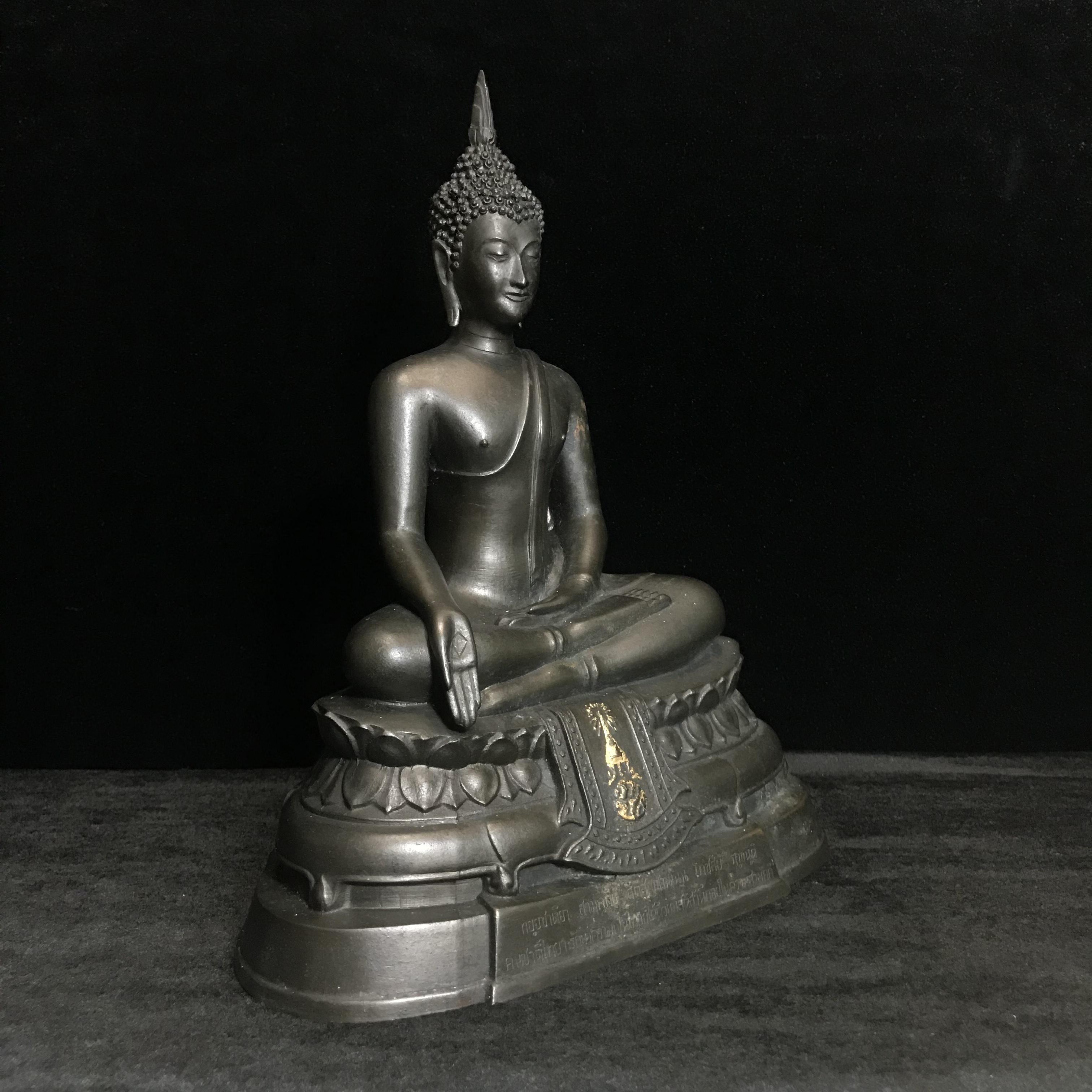 พระพุทธรูปบูชา ภปร ปี2508 วัดบวรนิเวศวิหาร บล็อกหนังไก่ หน้าตัก5นิ้ว(ที่สุดของพระบูชา ภปร วัดบวร)