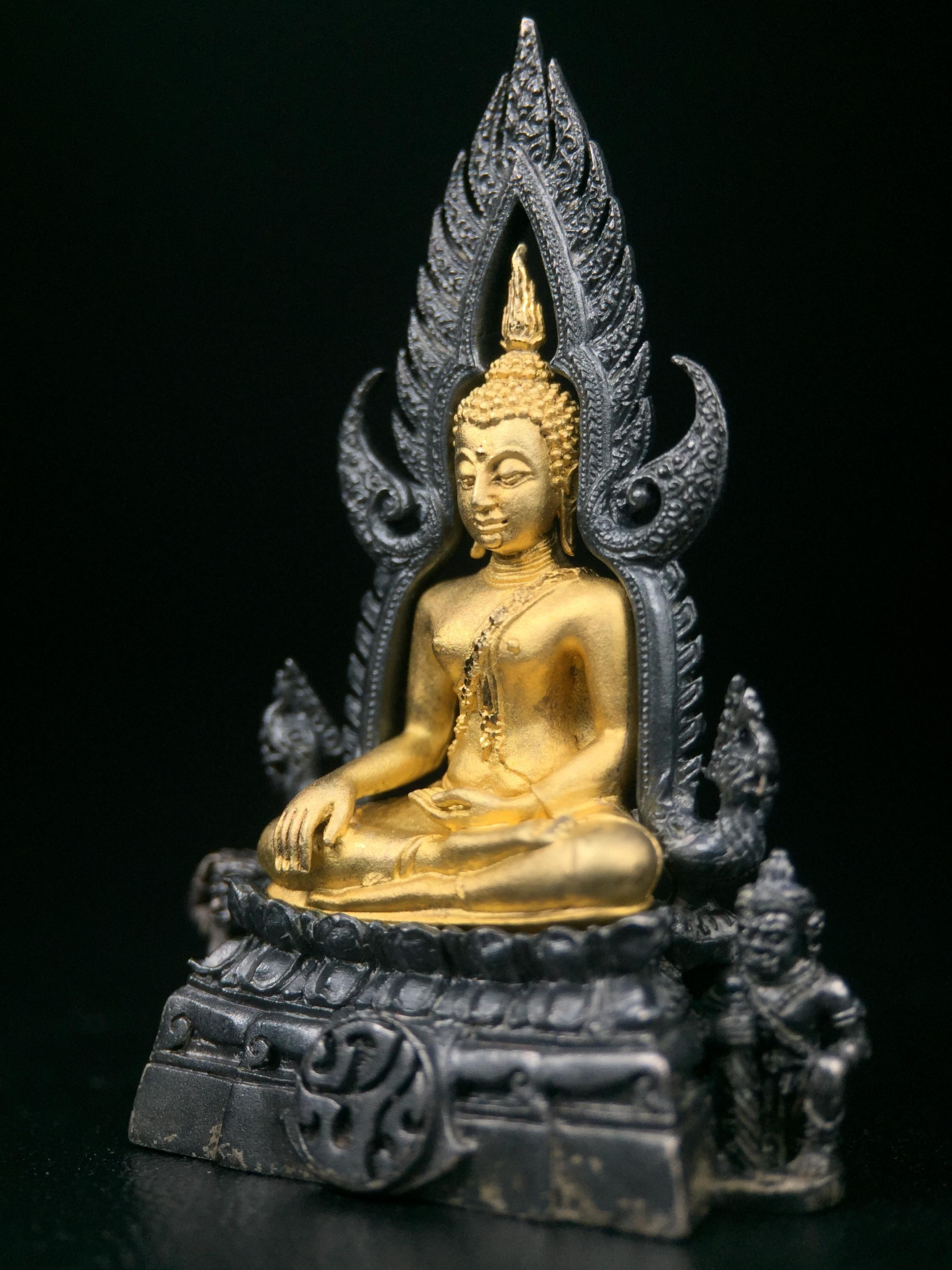 พระพุทธชินราช ภปร. โครงการ เพราะแผ่นดินนี้คือแผ่นดินเกิด เนื้อเงินชุบทองคำซุ้มรมดำ ปี2551 ขนาดหน้าตัก1/2นิ้ว(3.5*2.5 ซม.) (สวยงามหายาก)1ใน 5000 องค์