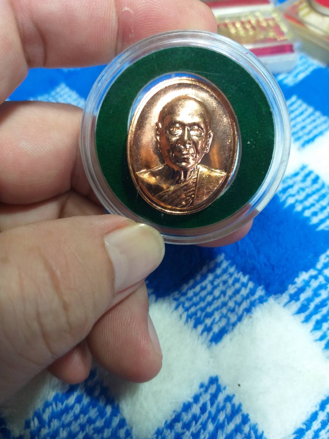 เหรียญ สมเด็จพระสังฆราช (อัมพร) วัดราชบพิธ มงคล 92 พระชันษา ปี 2562 เนื้อทองแดง พร้อมตลับ