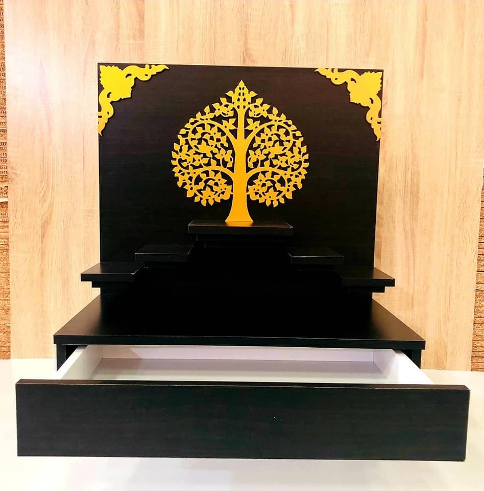 หิ้งพระแบบแขวนติดผนัง ฐานพระ 9 นิ้ว