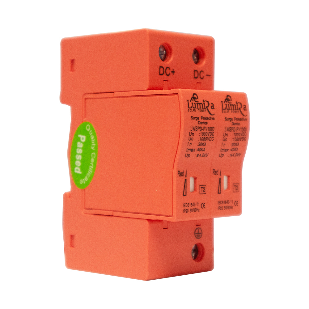 Lumira ไฟDC กันฟ้าผ่า กันไฟกระชาก 2P DC 1000V Surge Protective 40kA อุปกรณ์ลดความเสียหาย ไฟฟ้ากระแสตรง โซล่าเซล