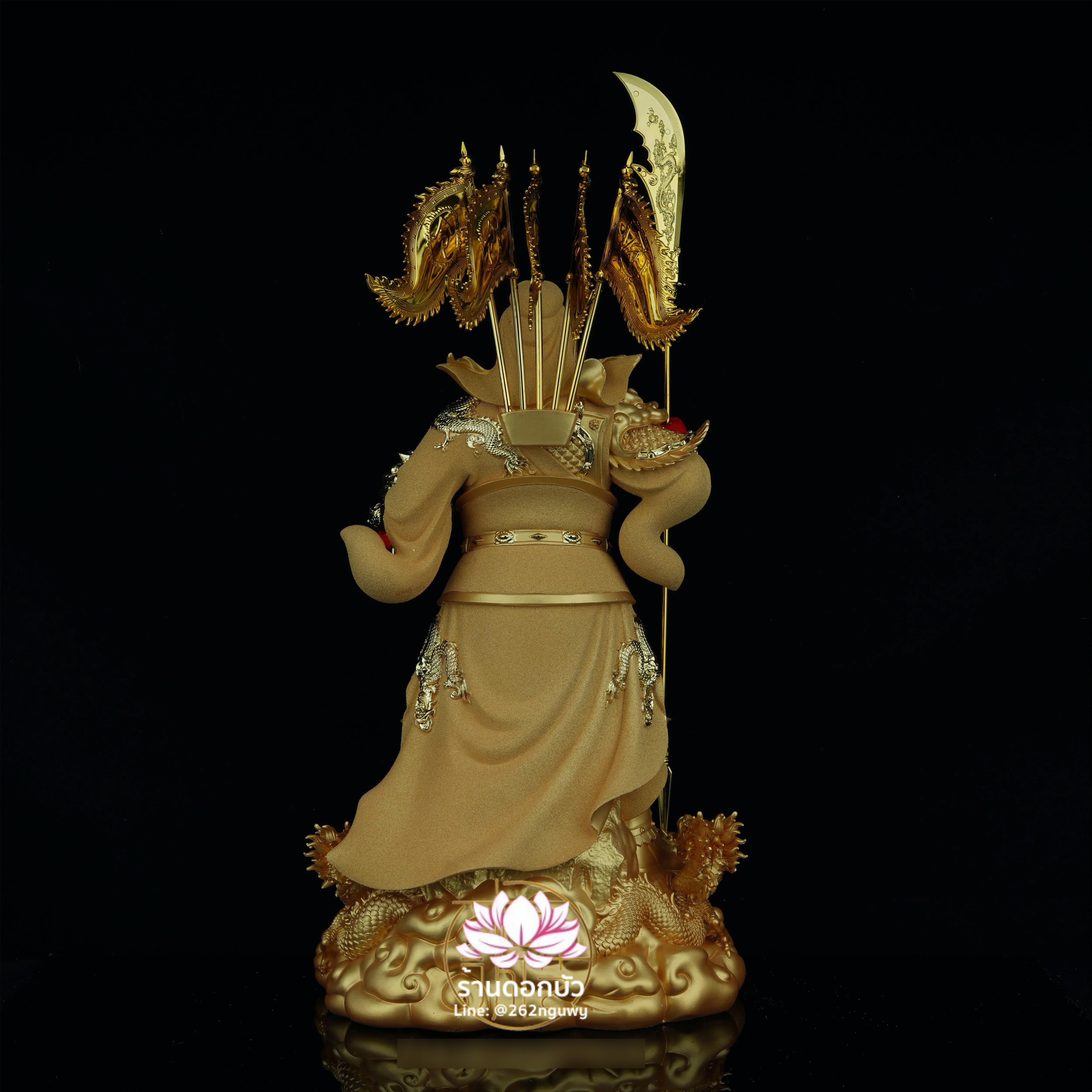 เทพเจ้ากวนอู กวนเต้กุ๊น เฮียบเที้ยนไต่เต่ หรือ กวนเส่งเต้กุ้น ปางประทานทรัพย์ ขนาด 12/16/19/26 นิ้ว