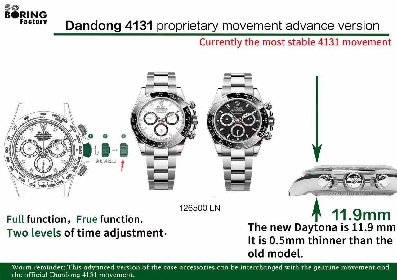 ROLEX DAYTONA CERAMIC 126500 CLONED ROLEX 4131 MOVEMENT