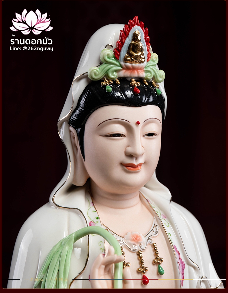 พระพุทธเจ้า (พระยูไล) พระโพธิสัตว์กวนอิม (กวนอิมผ่อสัก) พระมหาสถามปราปต์โพธิสัตว์ (ไต่ซีจี่ผ่อสัก) ขนาด 18 นิ้ว