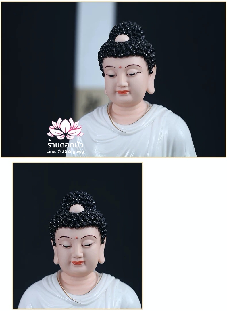 พระพุทธเจ้า (พระยูไล) พระโพธิสัตว์กวนอิม (กวนอิมผ่อสัก) พระกษิติครรภโพธิสัตว์ (ตี่จั่งอ๊วงผ่อสัก) และพระศรีอริยเมตไตรย (หมีเล่อฝอ) ขนาด 16 นิ้ว