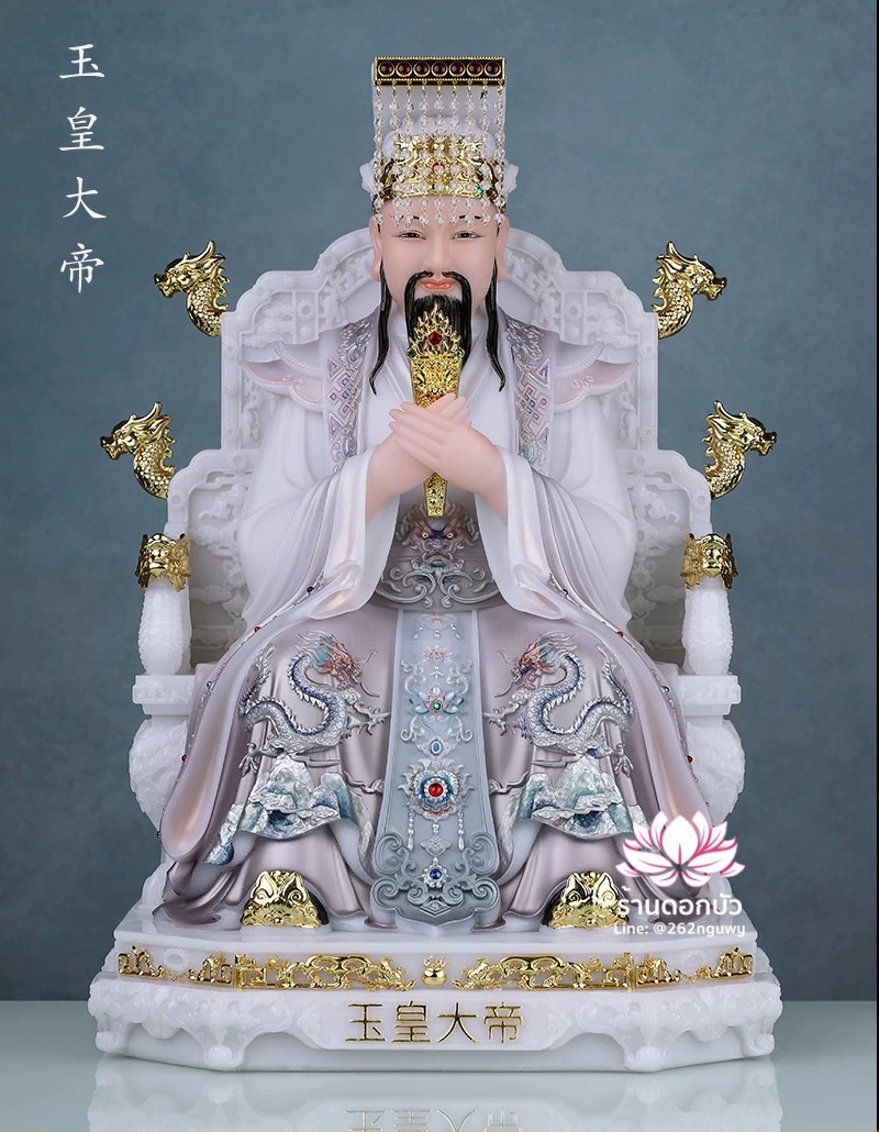 เง็กเซียนฮ่องเต้ หยกอ๋องส่องเต่ และ พระนางซีหวังหมู่ กิมบ้อเนี่ยเนี้ย งานหินอ่อนคุณภาพสูง ขนาด 12/16/19/26 นิ้ว