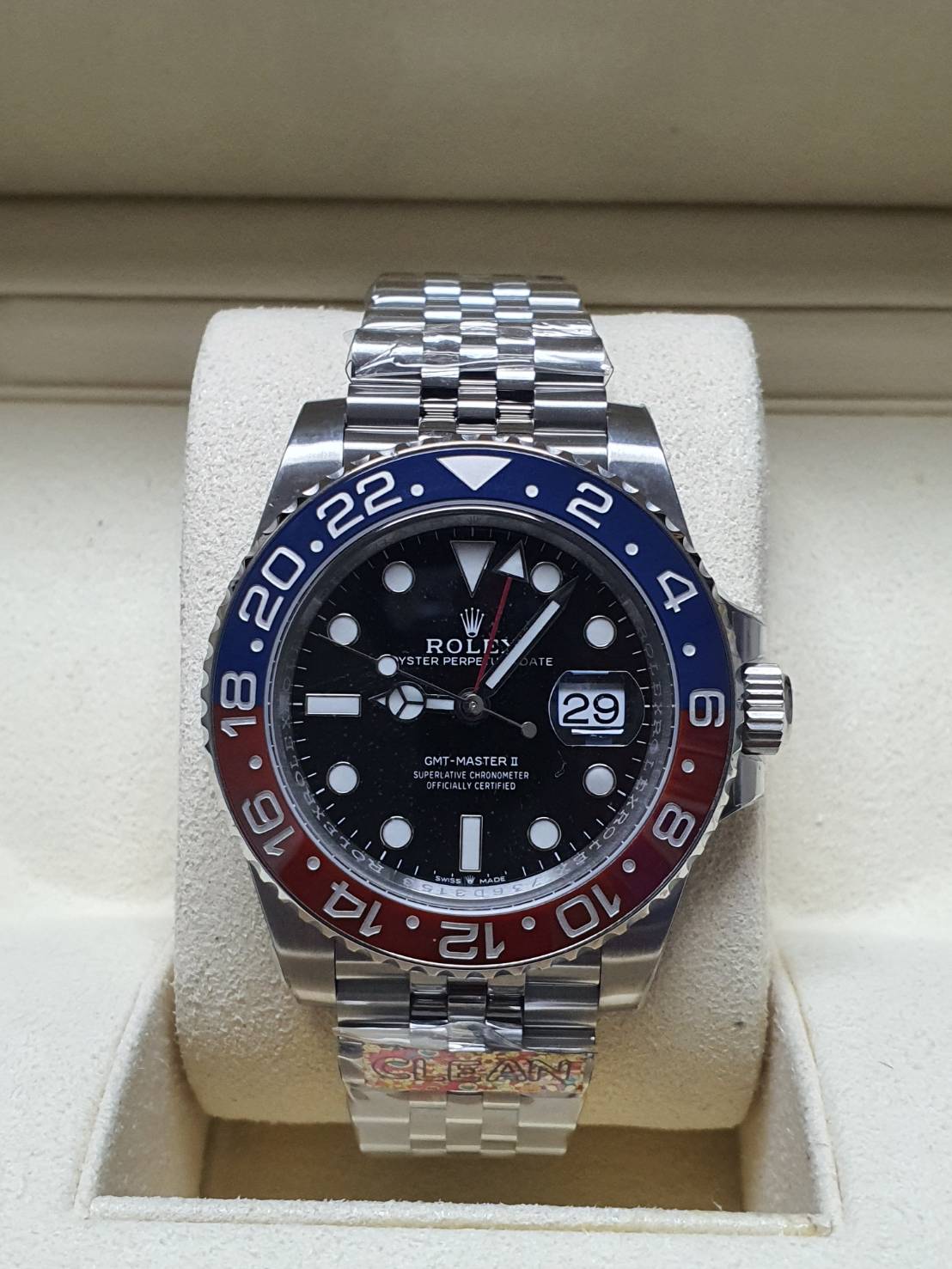 PRE-ORDER ROLEX GMT MASTER II PEPSI CLEAN FACTORY (40MM.) กลไกโคลน ROLEX 3186