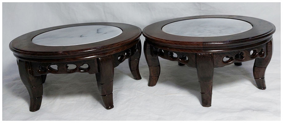 ฐานหรือกี๋ไม้สไตล์จีน 15cm หน้าท๊อปหินอ่อน ตัวละ