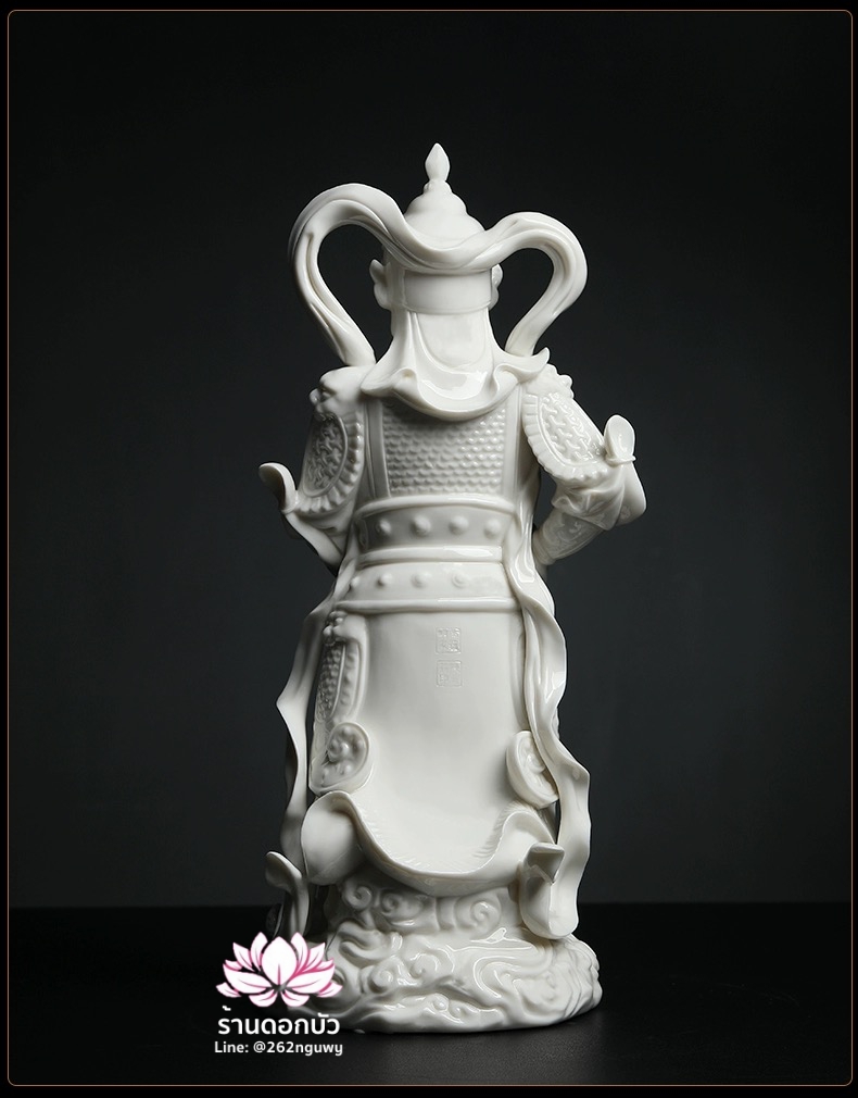 เทพเจ้ากวนอู และพระเวทโพธิสัตว์ (อุ่ยท้อผ่อสัก) ขนาด 14 นิ้ว สีขาว