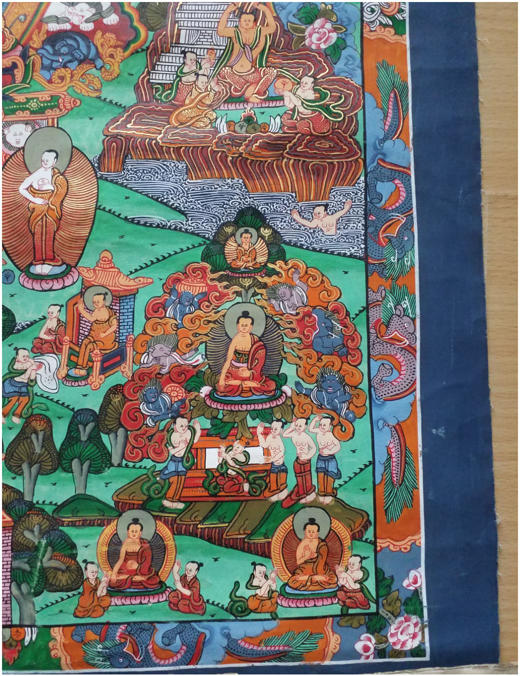 ภาพวาดทังก้า Life of Buddha หรือพุทธประวัติ ศิลปะทิเบต