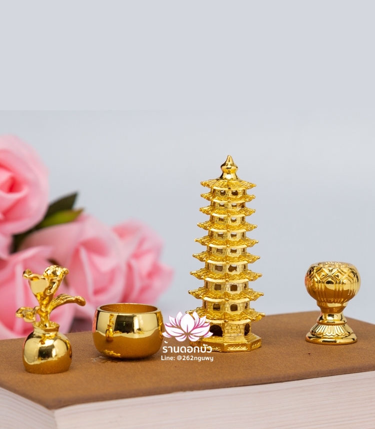 บาตร เจดีย์บุ่งเชียง โถยาสมุนไพร ดอกบัว สำหรับองค์พระกิ่มซิ้น สิ่งของทิพย์สำหรับเทวรูปพระพุทธเจ้า พระยูไล