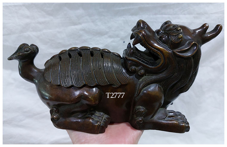 เตากำยาน เตาจุดกำยาน ทองเหลืองสไตล์จีน -มังกร