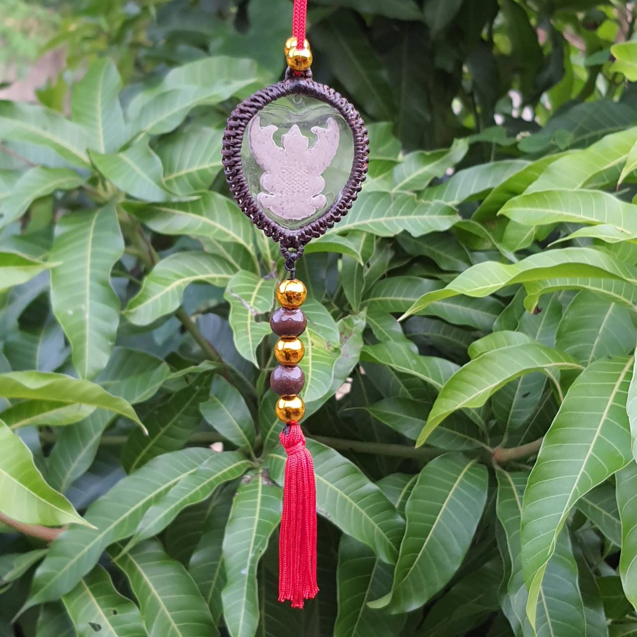 ของป้องกัน พญาครุฑ ห้อยหน้ารถ ห้อยหน้าร้าน สีขาว ครุฑ ครุฑบูชา พญาครุฑ ของแท้