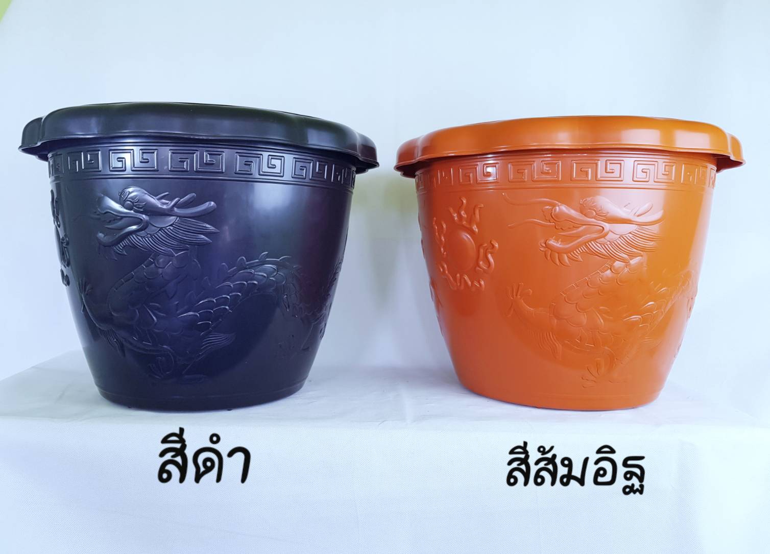Small Evting อ่างพลาสติกลายมังกร กระถางต้นไม้ อ่างบัว No.161 ขนาดใหญ่ พลาสติกหนา ลายมังกร อ่างบัวพลาสติก