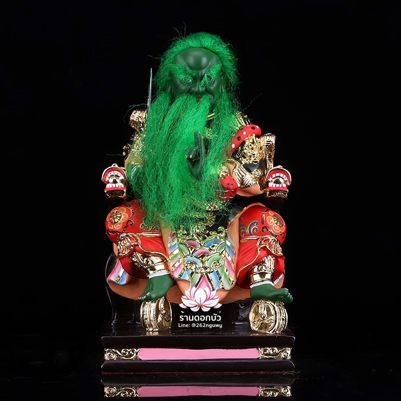 หวดจูเซ่งกุ๊น 3 พี่น้อง ฮวบจู่กง หรือ เตียวกงเสงกุ้น เชี่ยวกงเสงกุน (เขียว) และอั่งกงเสงกุ้น (แดง) ขนาด 12 นิ้ว