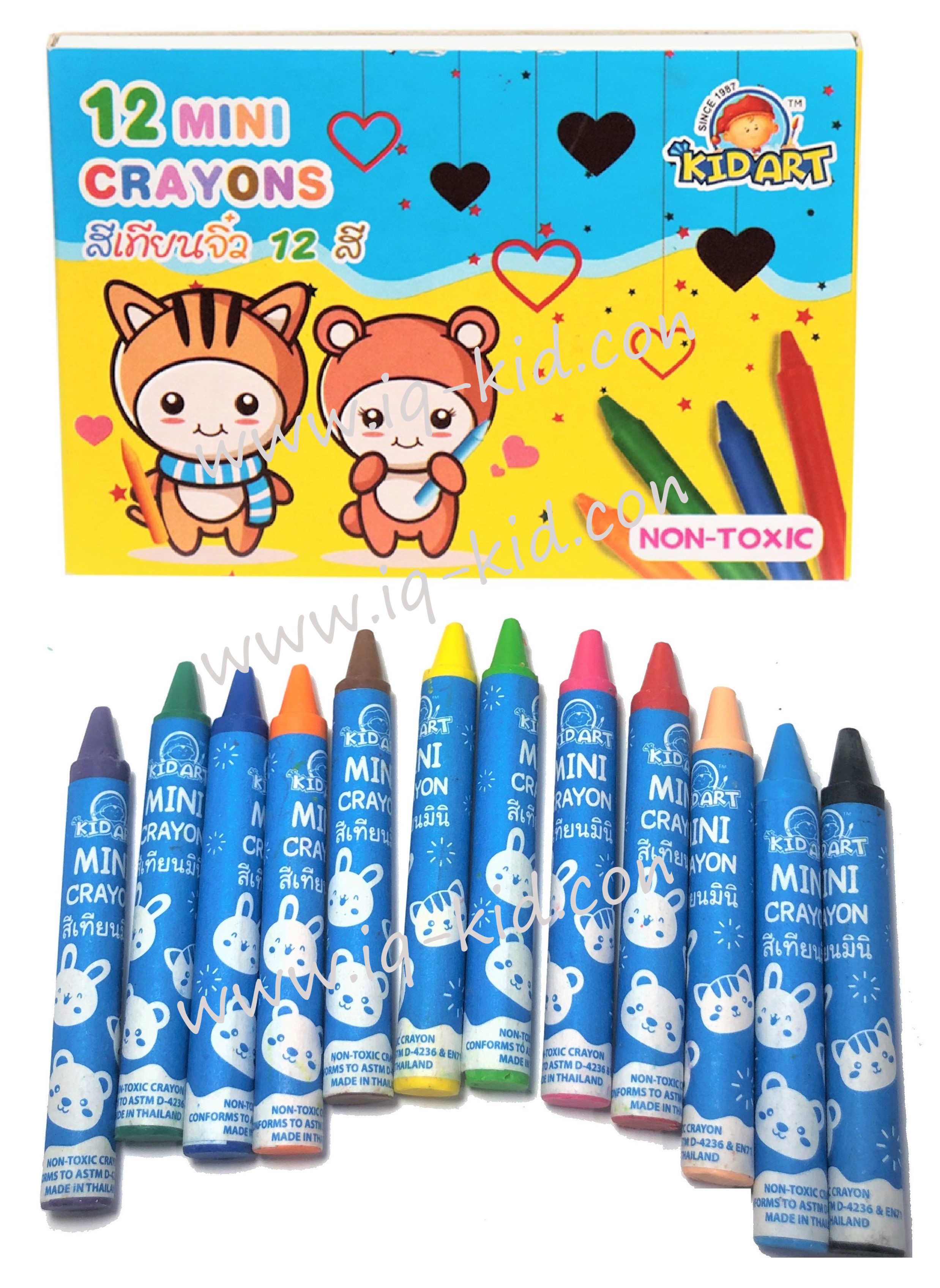 สีเทียนขนาดจิ๋ว ชุด 12 สี Kid Art