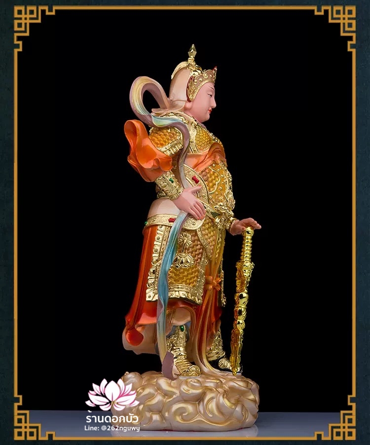 เทพเจ้ากวนอู และพระเวทโพธิสัตว์ (อุ่ยท้อผ่อสัก) งานเรซิ่นคุณภาพสูง ขนาด 12/16/19/26/36 นิ้ว