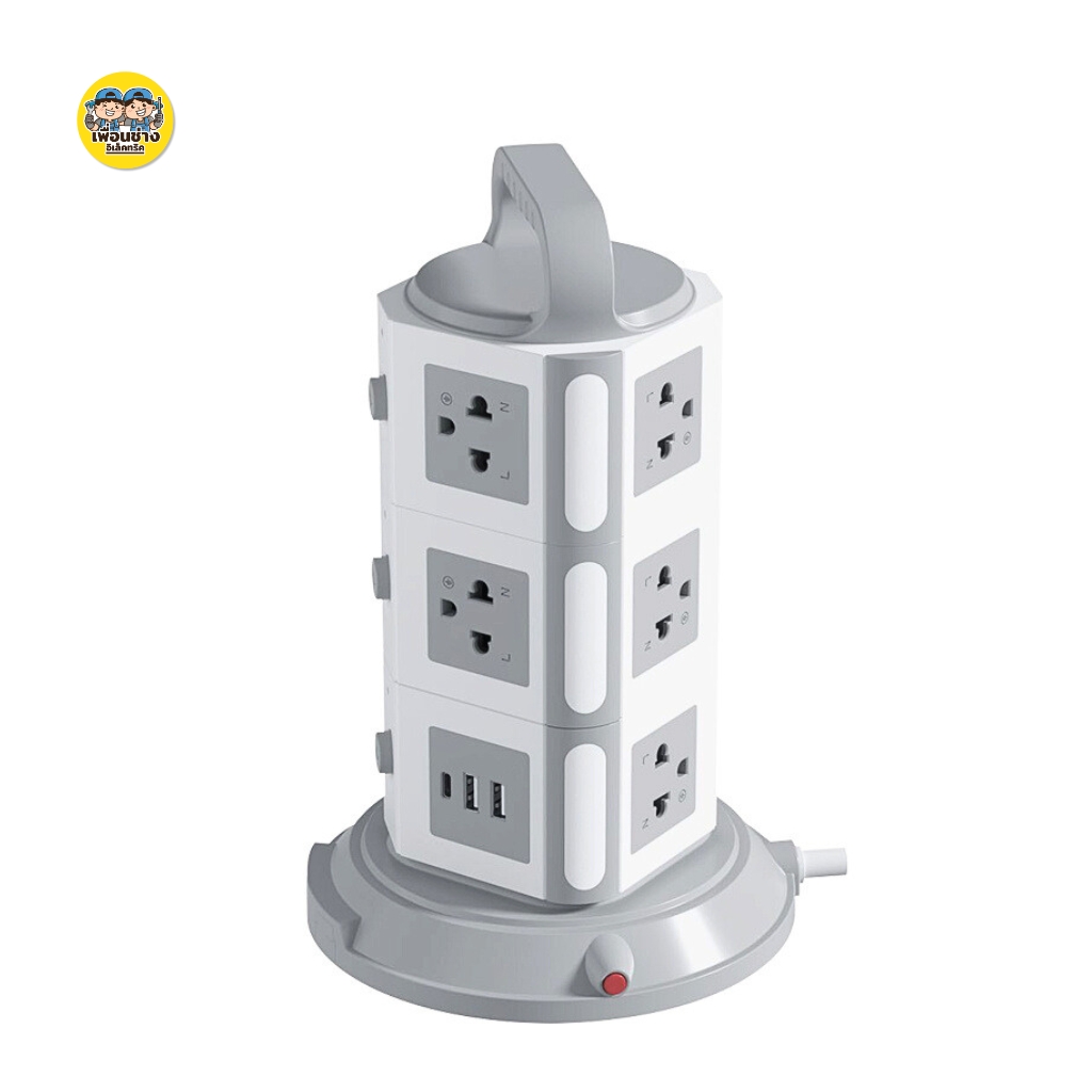 BLL ปลั๊กพ่วง รุ่น B83 แบบ Tower 3ชั้น 2300W 11ช่องเสียบ 2xUSB-A / 1xUSB-C สายยาว 3 เมตร ปลั๊กไฟ