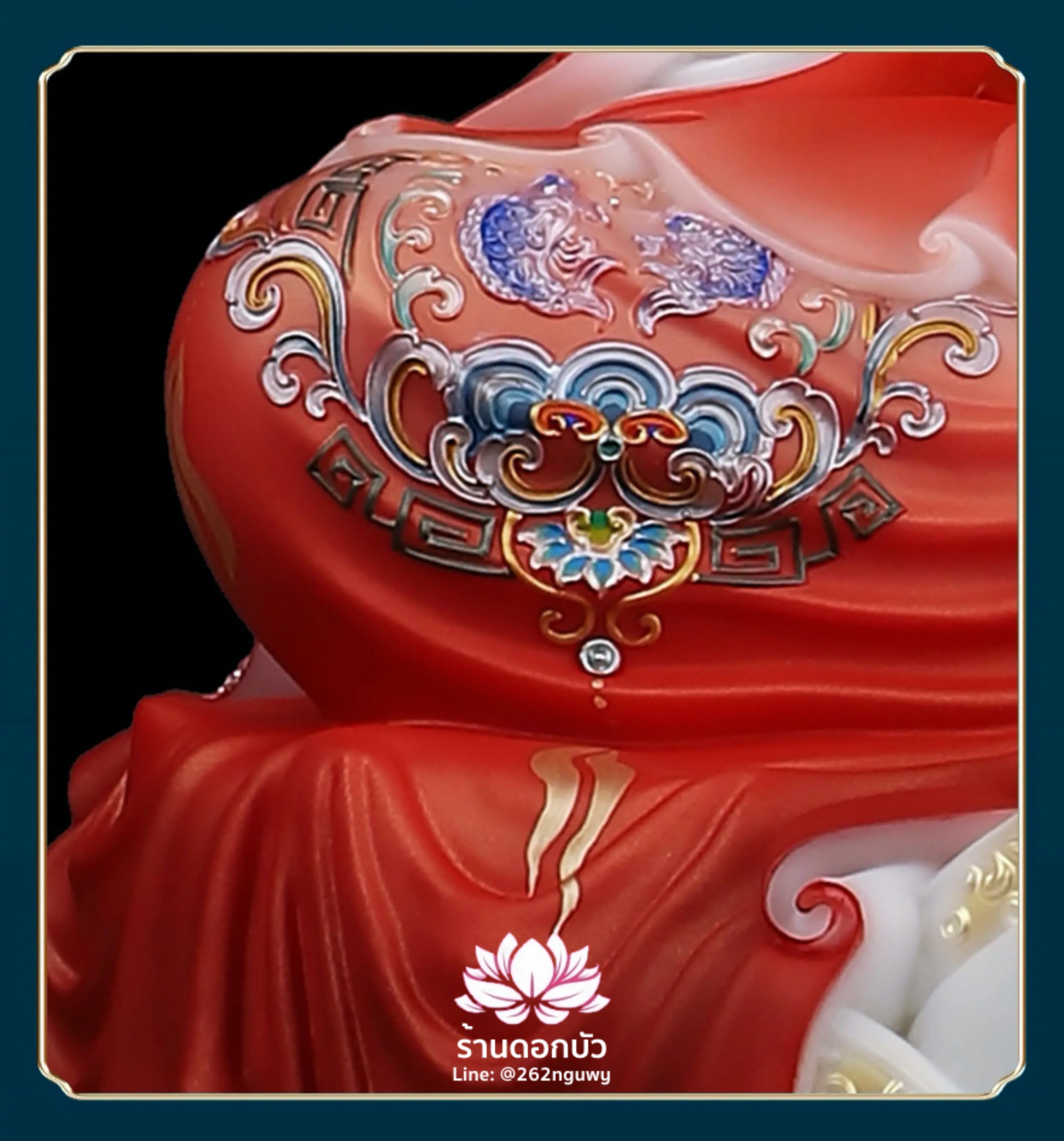 พระโพธิสัตว์กวนอิม พระแม่กวนอิมปางประทานพร ประทับนั่งบนดอกบัว งานหินอ่อน ขนาด 16/19/26/36 นิ้ว