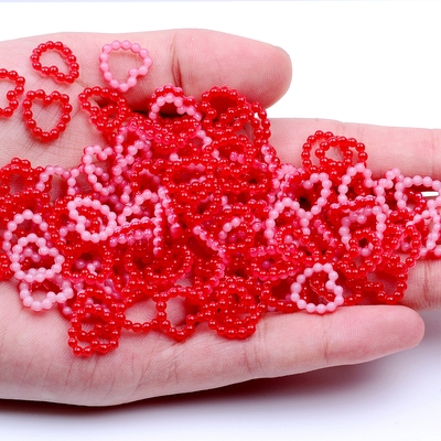 SKU-00917 มุกร้อยหัวใจโทนสีเดียว (25 อัน)