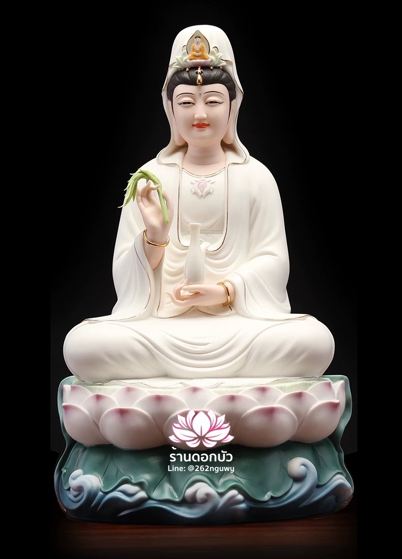 พระพุทธเจ้า (พระยูไล) พระโพธิสัตว์กวนอิม (กวนอิมผ่อสัก) พระกษิติครรภโพธิสัตว์ (ตี่จั่งอ๊วงผ่อสัก) และพระศรีอริยเมตไตรย (หมีเล่อฝอ) ขนาด 12/16 นิ้ว