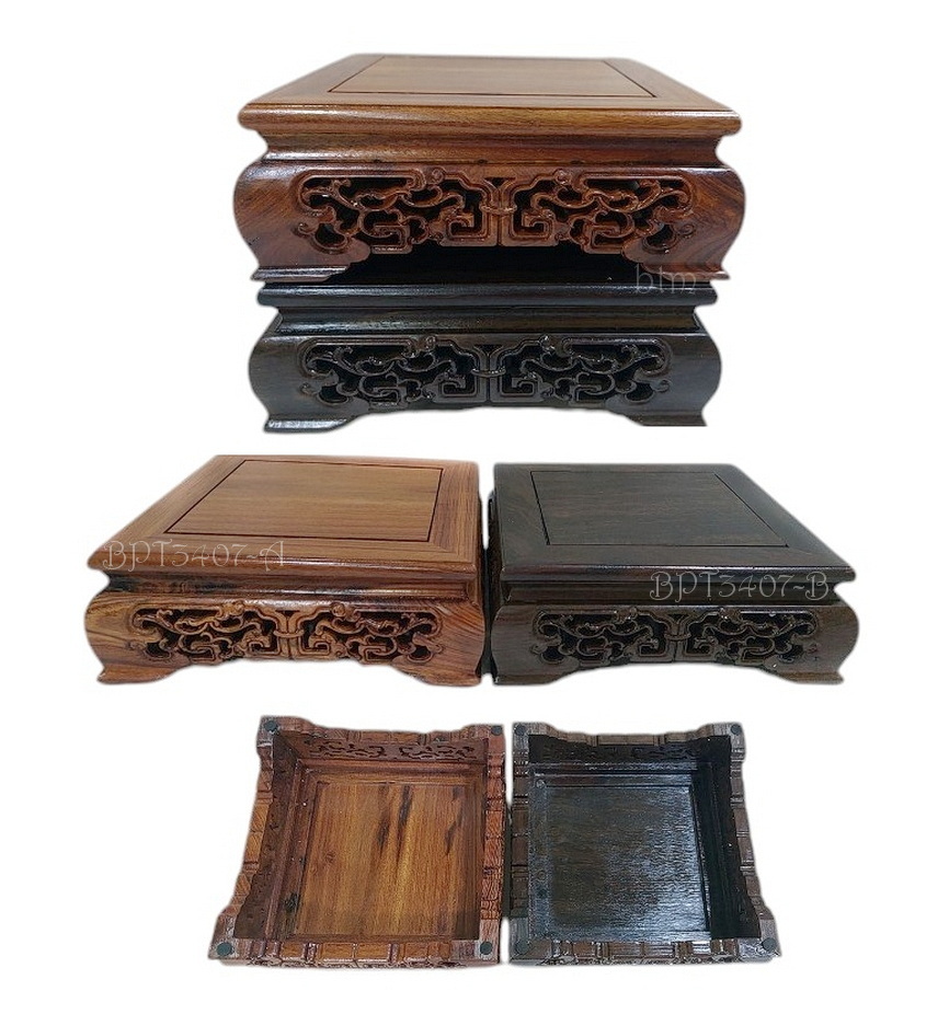 กี๋หรือฐานไม้สไตล์จีน สี่เหลี่ยมจัตุรัส--BPT3407--