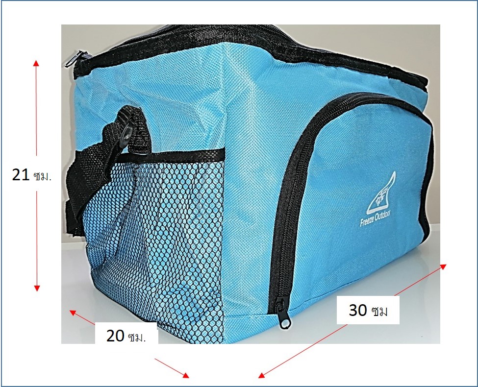 กระเป๋าเก็บความเย็นแบบพับเก็บได้เป็นชุด มีทั้งหมด 3ใบ สีฟ้าสินค้าพร้อมส่ง
