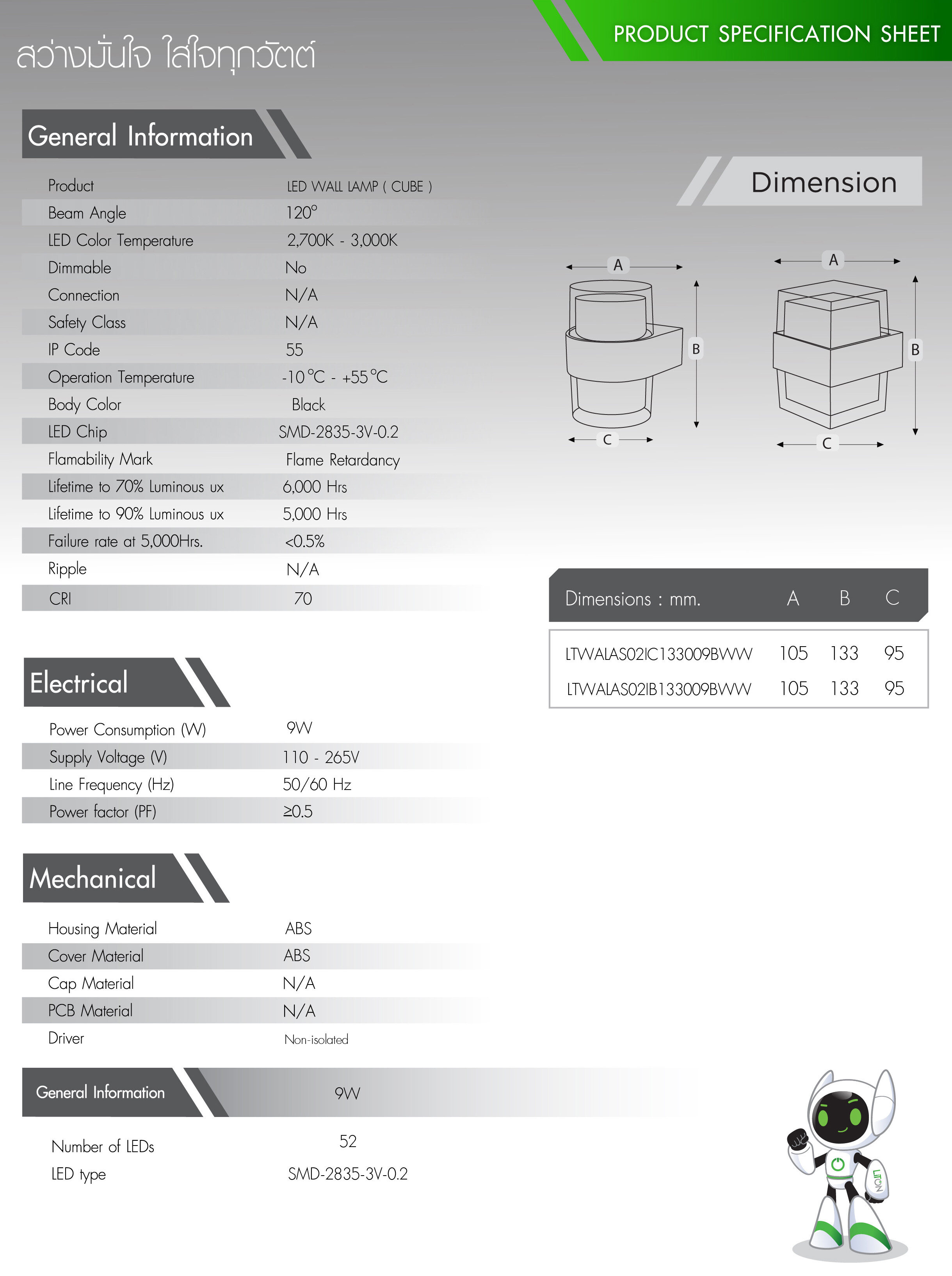 LiTON โคมติดผนัง รุ่น CUBE แบบเหลี่ยม และ กลม LED 9w แสงวอร์ม โคมผนัง โคมภายนอก โคมกันน้ำ โคมไฟ โคมไฟผนัง โคม โคมติดกำแพง