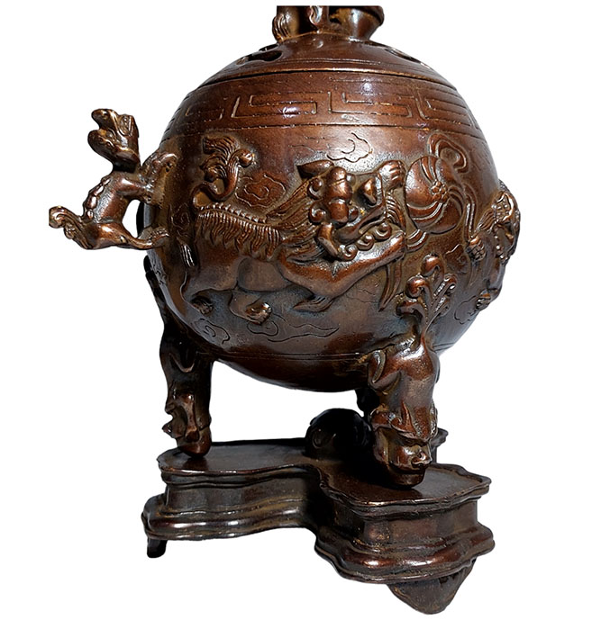 เตากำยาน กระถางกำยาน กระถางธูป ทองเหลืองสไตล์จีน