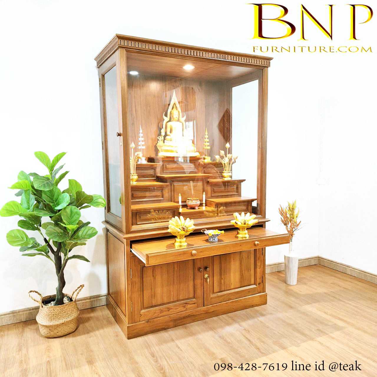 ตู้พระโมเดิร์นไม้สักทองรุ่นโมรอล moral