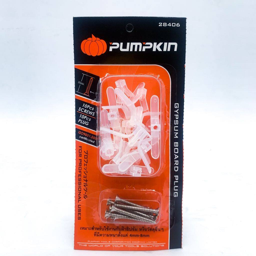 28406 Pumpkin พุกยิปซั่ม พุกผีเสื้อ พร้อมสกรู 7x35mm. 1แพ็คมี 10 ชุด