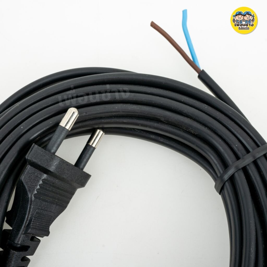 **VKF** SENTOSHI สายไฟ พัดลม สายแบน ขากลม 2/3/5 เมตร ปลั๊กหัวหล่อ 2 ขากลม ขนาด 2x0.5 2x1 สายไฟพร้อมปลั๊ก สายพัดลม ปลั๊กหัวหล่อ