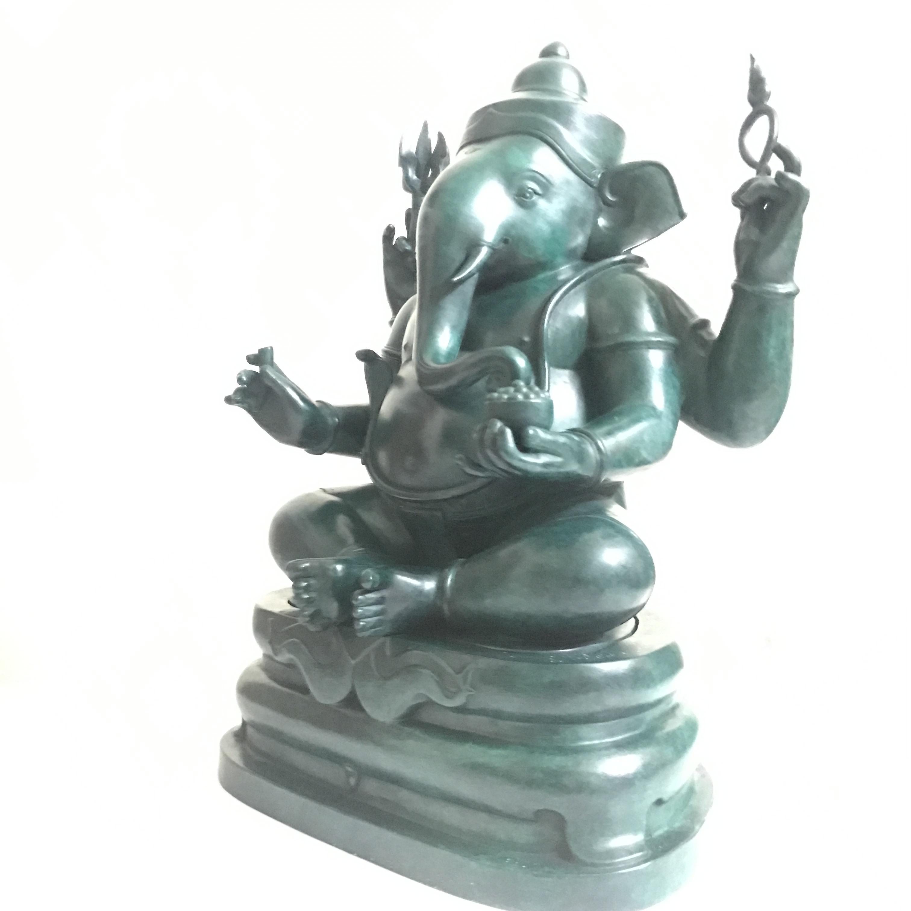 พระพิฆเนศวร์ 65 ปี คณะจิตรกรรม มหาวิทยาลัยศิลปากร ปี2551 ลอยองค์เนื้อสำริดขนาดหน้าตัก 9 นิ้ว