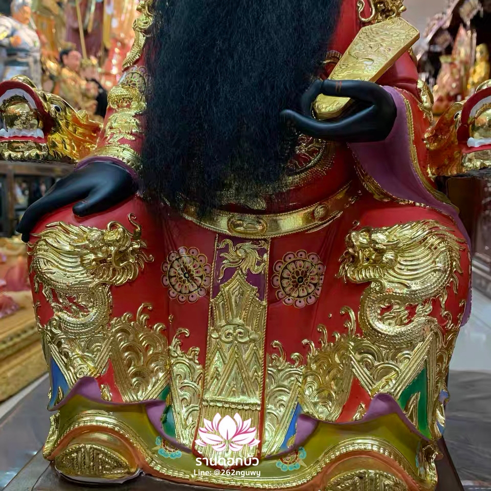 พญายมราช เหงี่ยมล่ออ๋อง หรือ เงี่ยมล่ออ๋อง งานเรซิ่นคุณภาพสูง หนวดเคราเสมือนจริง ขนาด 12/16/19 นิ้ว