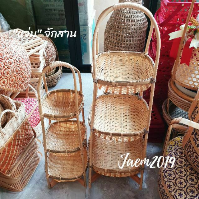 ชั้นวางไม้ไผ่ แบบ 3 ชั้น