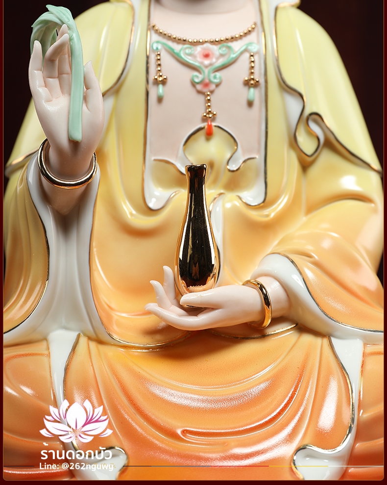 พระพุทธเจ้า (พระยูไล) พระโพธิสัตว์กวนอิม (กวนอิมผ่อสัก) พระมหาสถามปราปต์โพธิสัตว์ (ไต่ซีจี่ผ่อสัก) ขนาด 14 นิ้ว