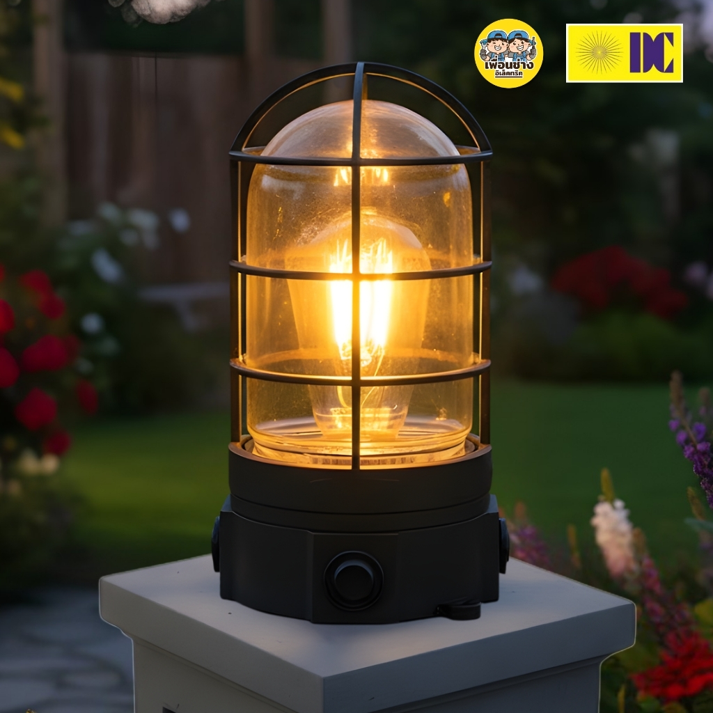 DC รุ่น DCO-KXM36-4-BK โคมไฟหัวเสา ขั้ว E27 โคมไฟติดเสา โคมไฟภายนอก