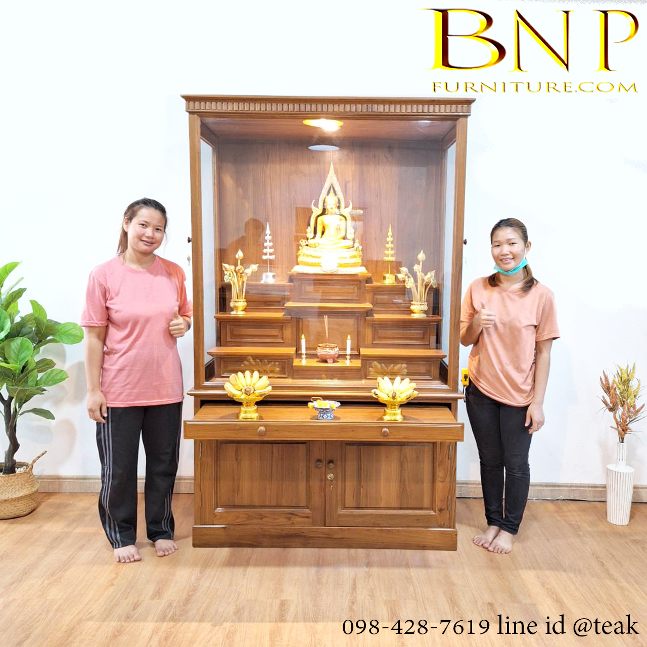 ตู้พระโมเดิร์นไม้สักทองรุ่นโมรอล moral