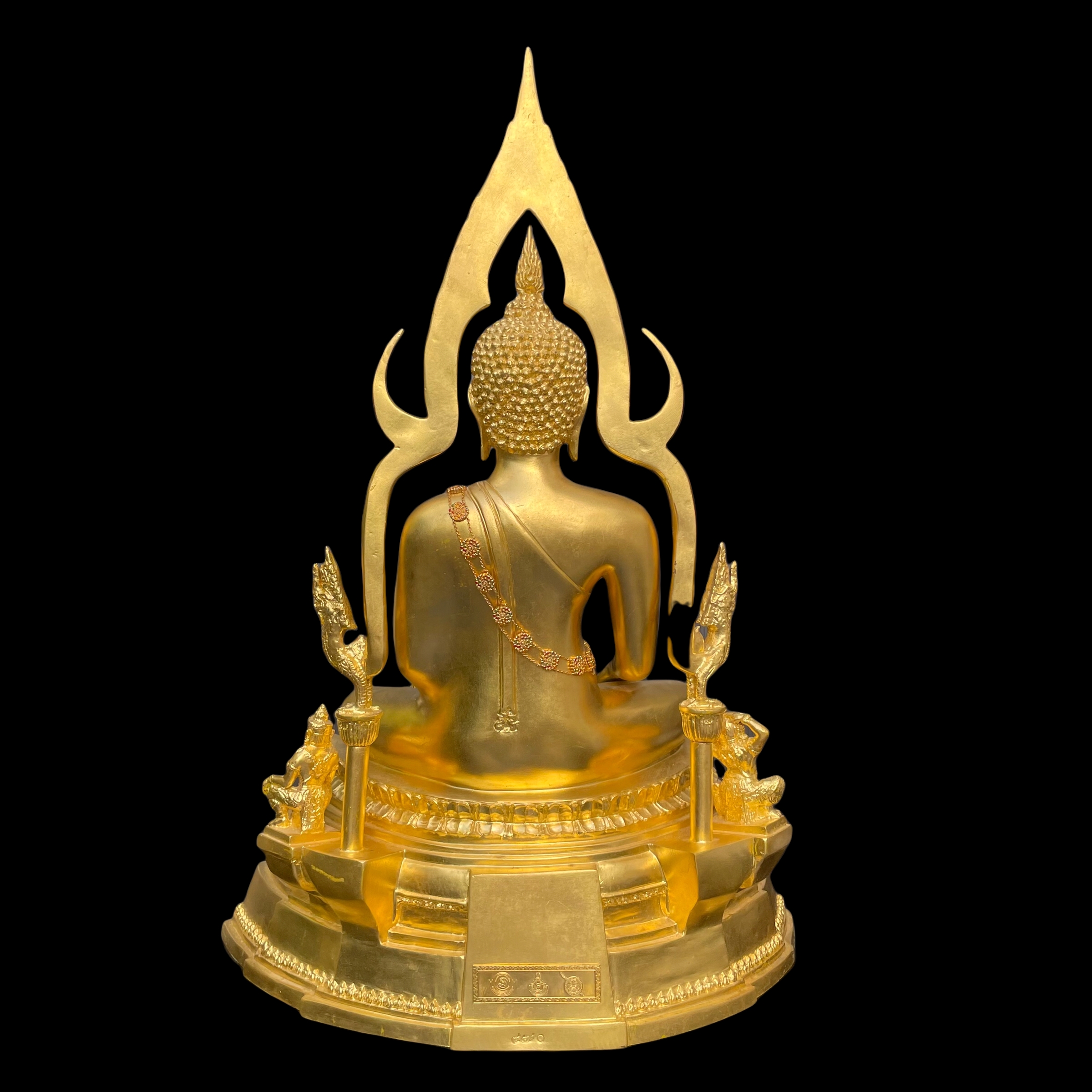 พระพุทธชินราช(จำลอง)ภปร. 84พรรษา เนื้อโลหะ ลงรักปิดทอง 100% ขนาดหน้าตัก 9 นิ้ว(ใต้ฐานบรรจุพระพุทธชินราชเนื้อผงพระราชทานมวลสาร จิตรลดาและเส้นพระเจ้า(เส้นผม))