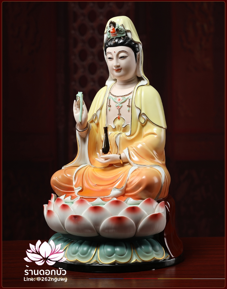พระพุทธเจ้า (พระยูไล) พระโพธิสัตว์กวนอิม (กวนอิมผ่อสัก) พระมหาสถามปราปต์โพธิสัตว์ (ไต่ซีจี่ผ่อสัก) ขนาด 14 นิ้ว