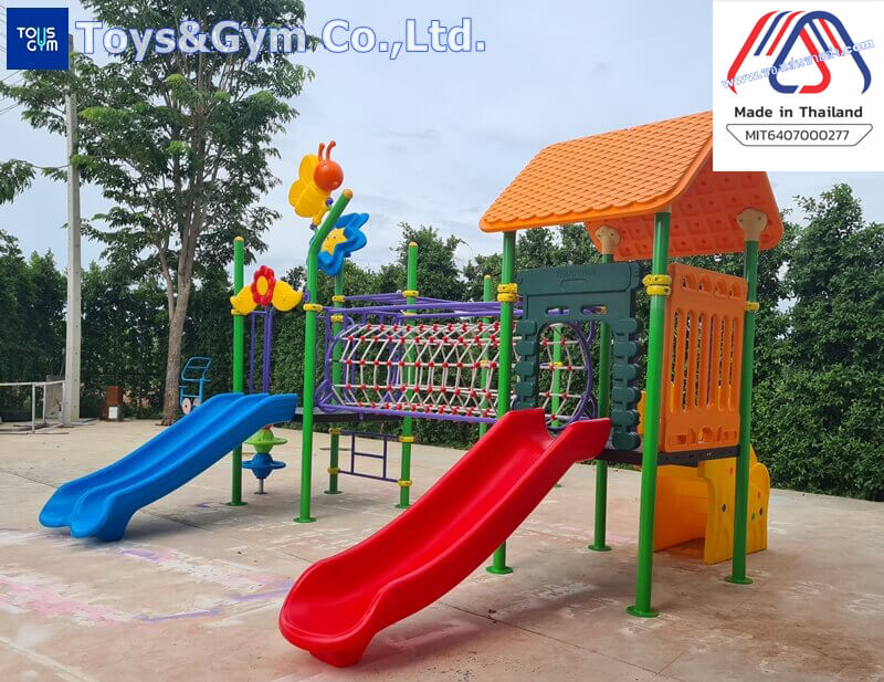 MiT-โรงงานผลิตเครื่องเล่นสนามกลางแจ้ง-อุปกรณ์สนามเด็กเล่นชุดบ้านสดใส