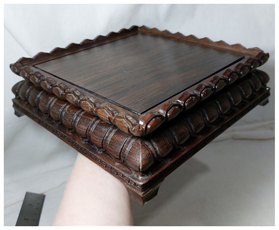 กี๋ ฐานบัว ฐานพระ สไตล์จีน สี่เหลี่ยมจัตุรัส ท๊อป19cm