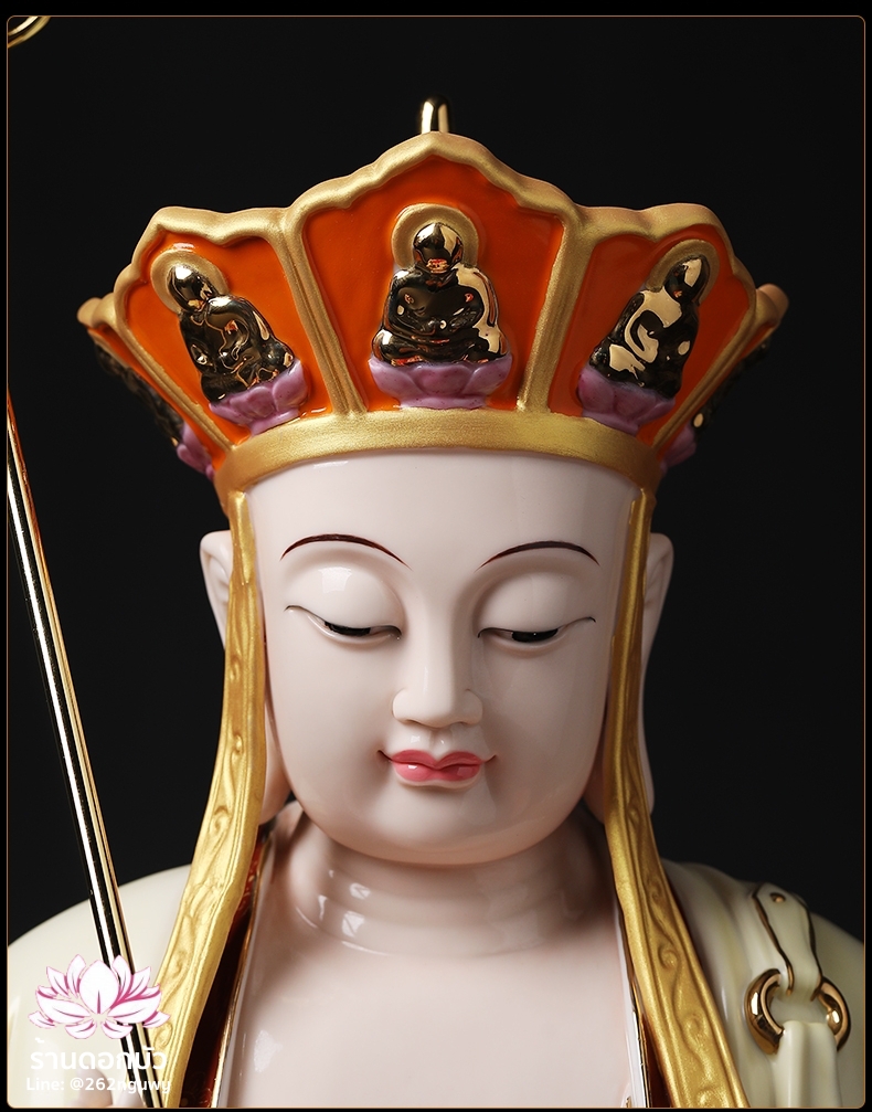 พระกษิติครรภโพธิสัตว์ ตี่จั่งอ๊วงผ่อสัก งานคุณภาพสูงจากช่างฝีมือระดับอาจารย์ ขนาด 18 นิ้ว